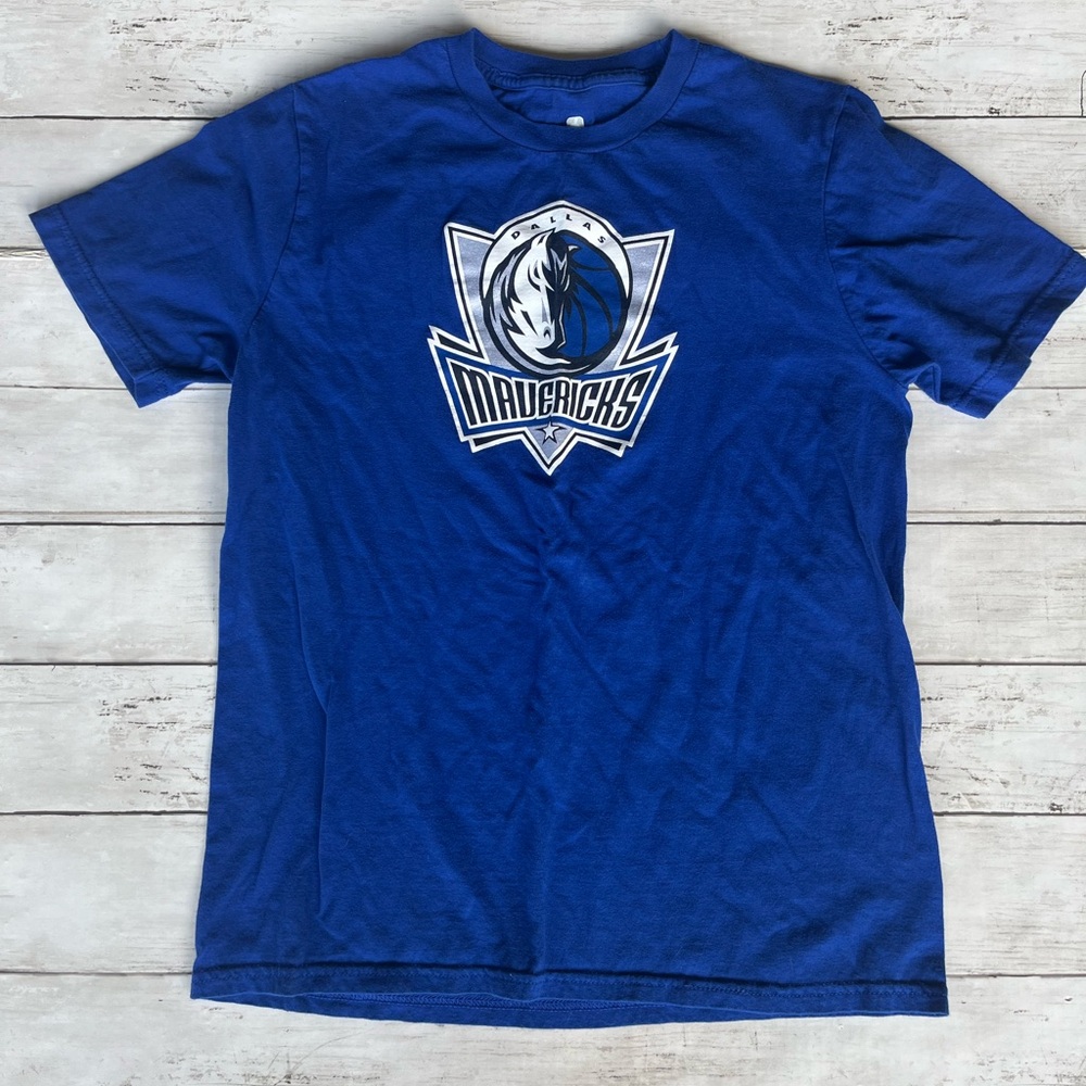 Dallas Mavericks NBA Graphic T-Shirt Boys Large 14/16 Royal Blue Cotton Tee